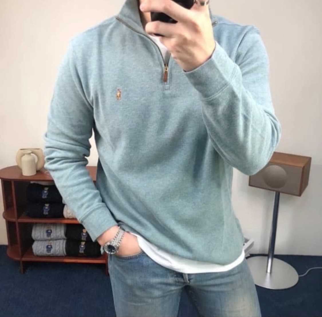 🔥[무료배송/정품]🔥폴로 면 반집업 5colors 남녀공용 상품이미지4