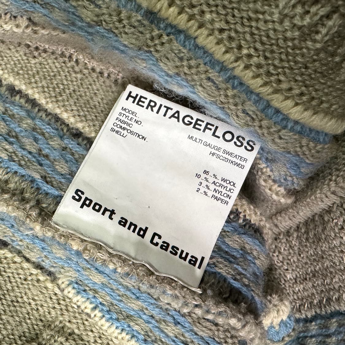 헤리티지플로스 멀티 게이지 니트 M사이즈 상품이미지4