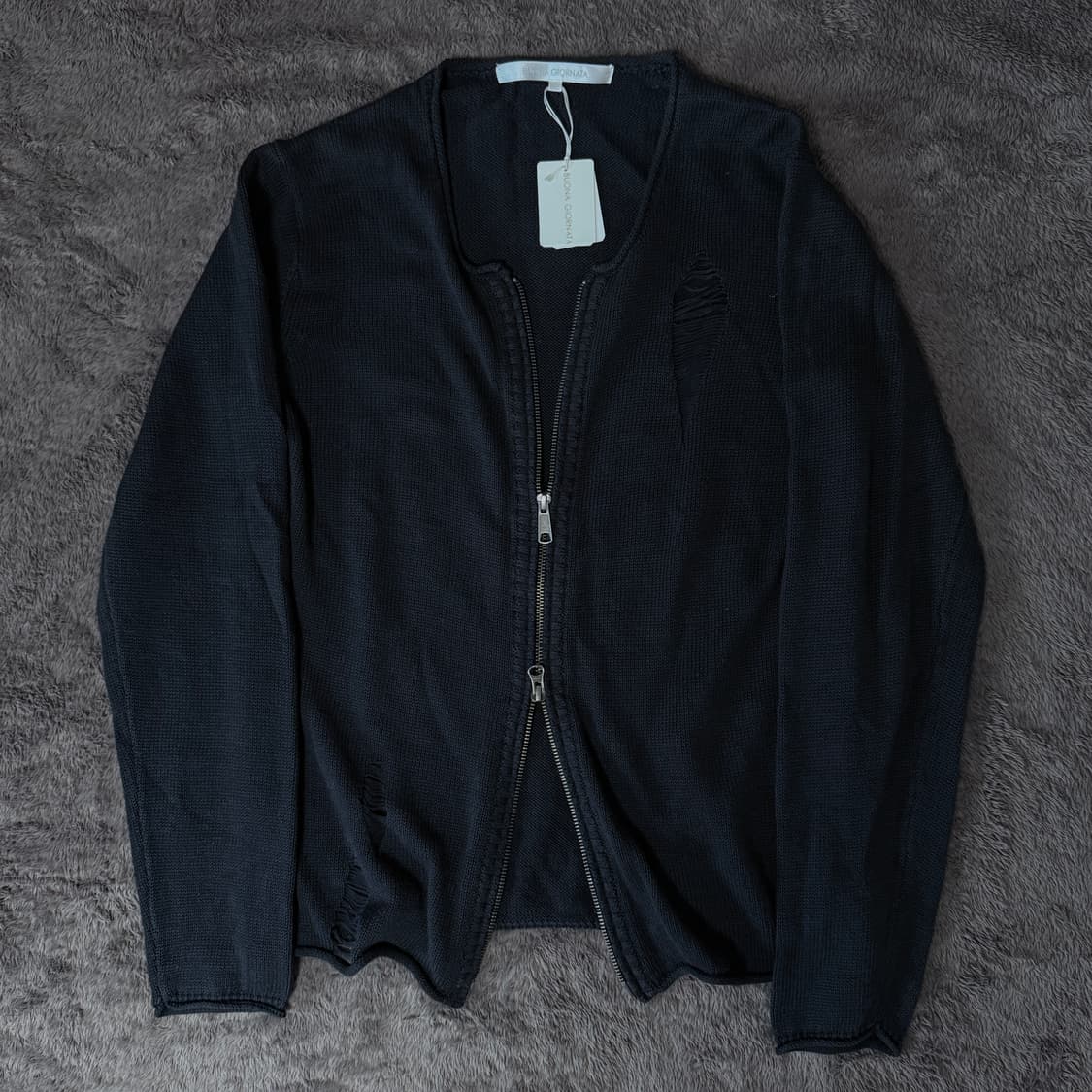 (새상품) Buona Giornata 데미지 니트 투웨이 집업 상품이미지1