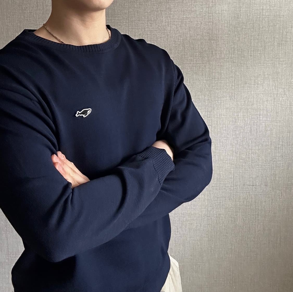 NEITHERS 네이더스 스몰로고 라운드 니트 상품이미지1