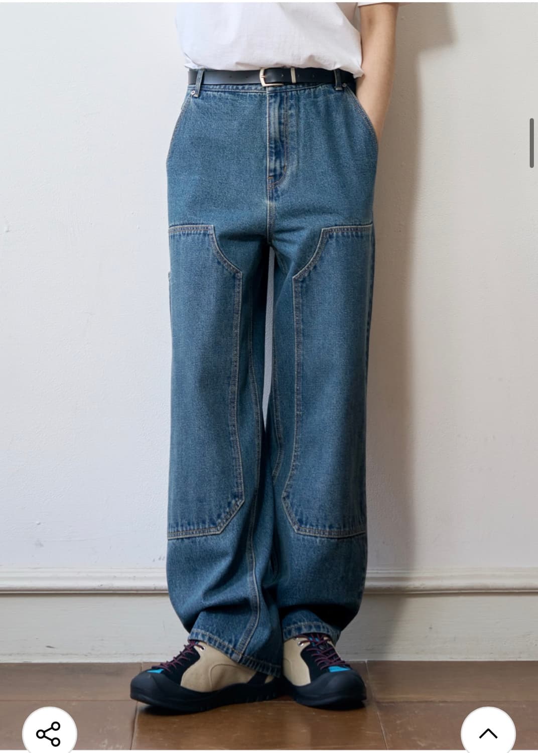 (M) 아워데이즈 패치 카펜터 세미와이드 데님 팬츠 [BLUE] 상품이미지5