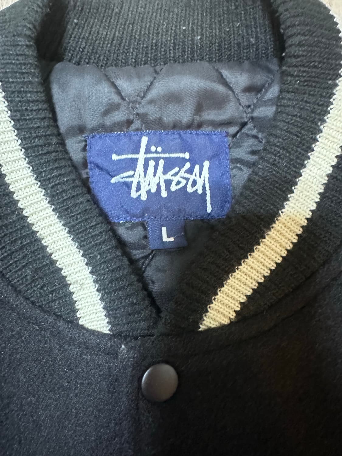 빈티지 스투시 빅 4 블랙 레더 바시티 자켓 L 상품이미지2