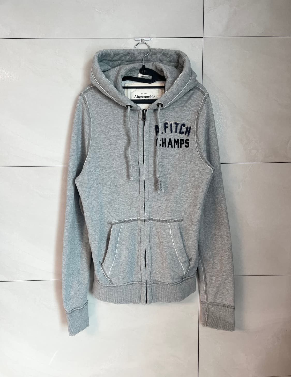 아베크롬비 데님 디테일 후드집업 그레이 [M]  상품이미지1