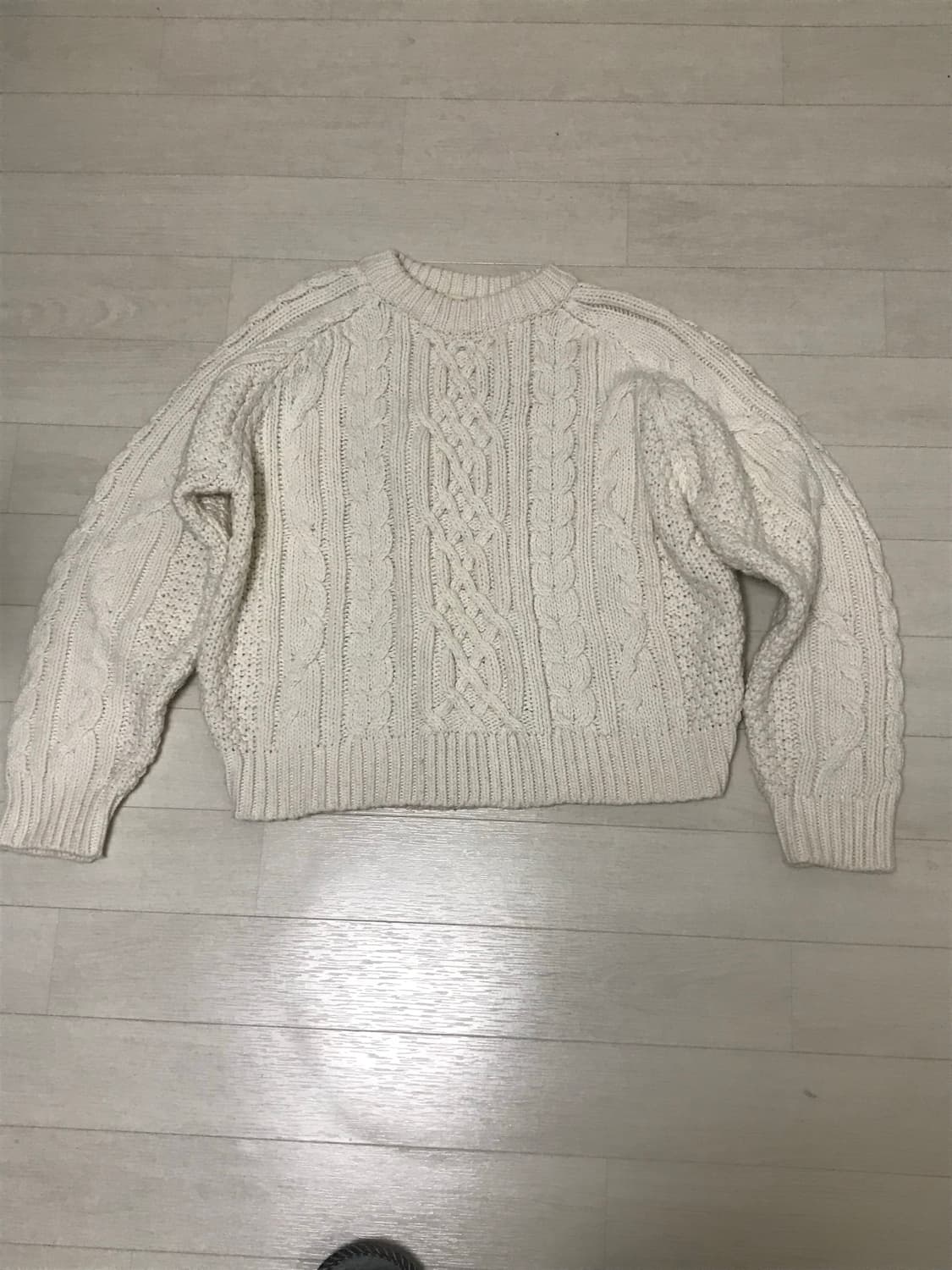 케이블 니트 아이보리  상품이미지4