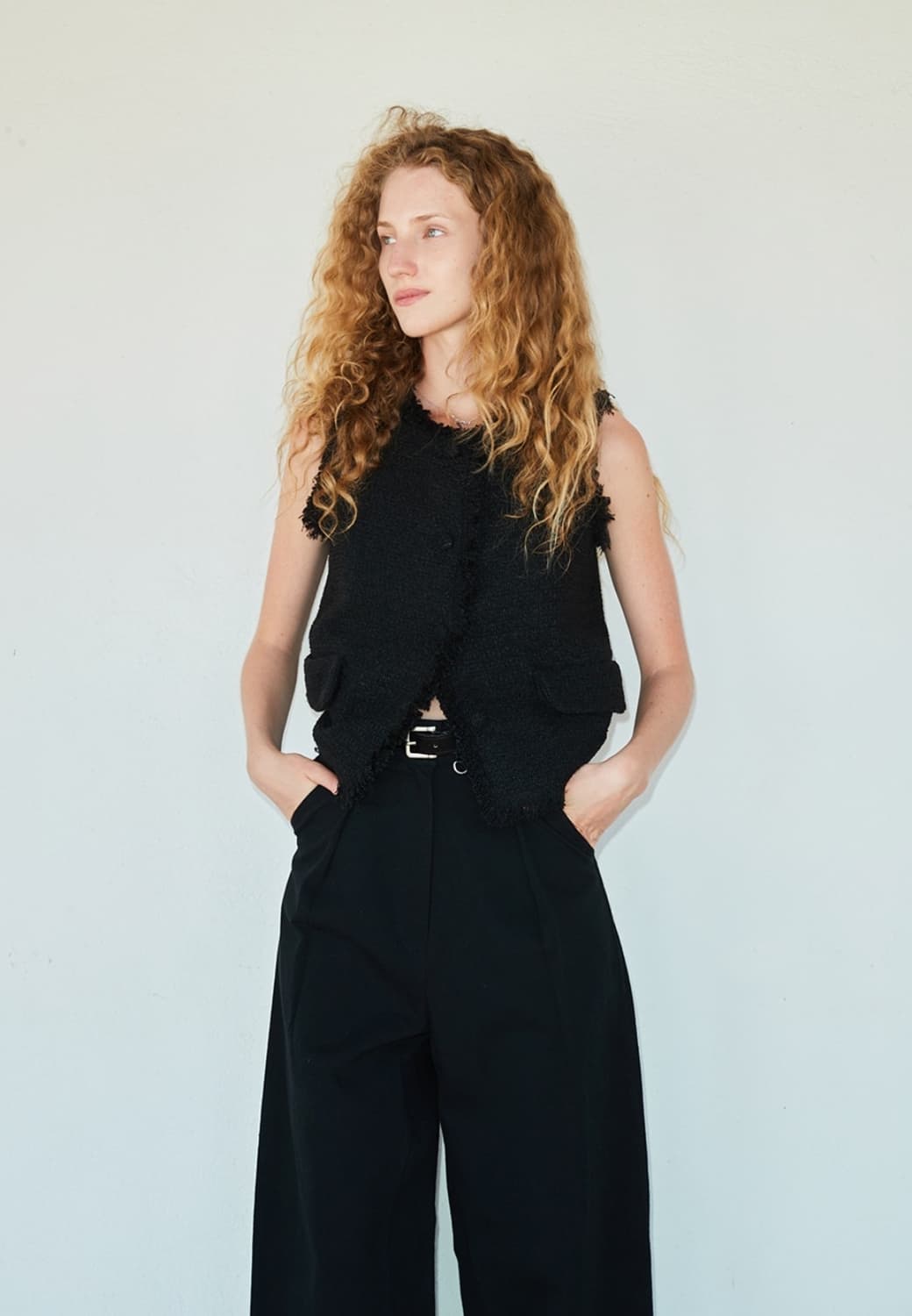 위메농 TULLIP COTTON PANTS - BLACK 상품이미지3