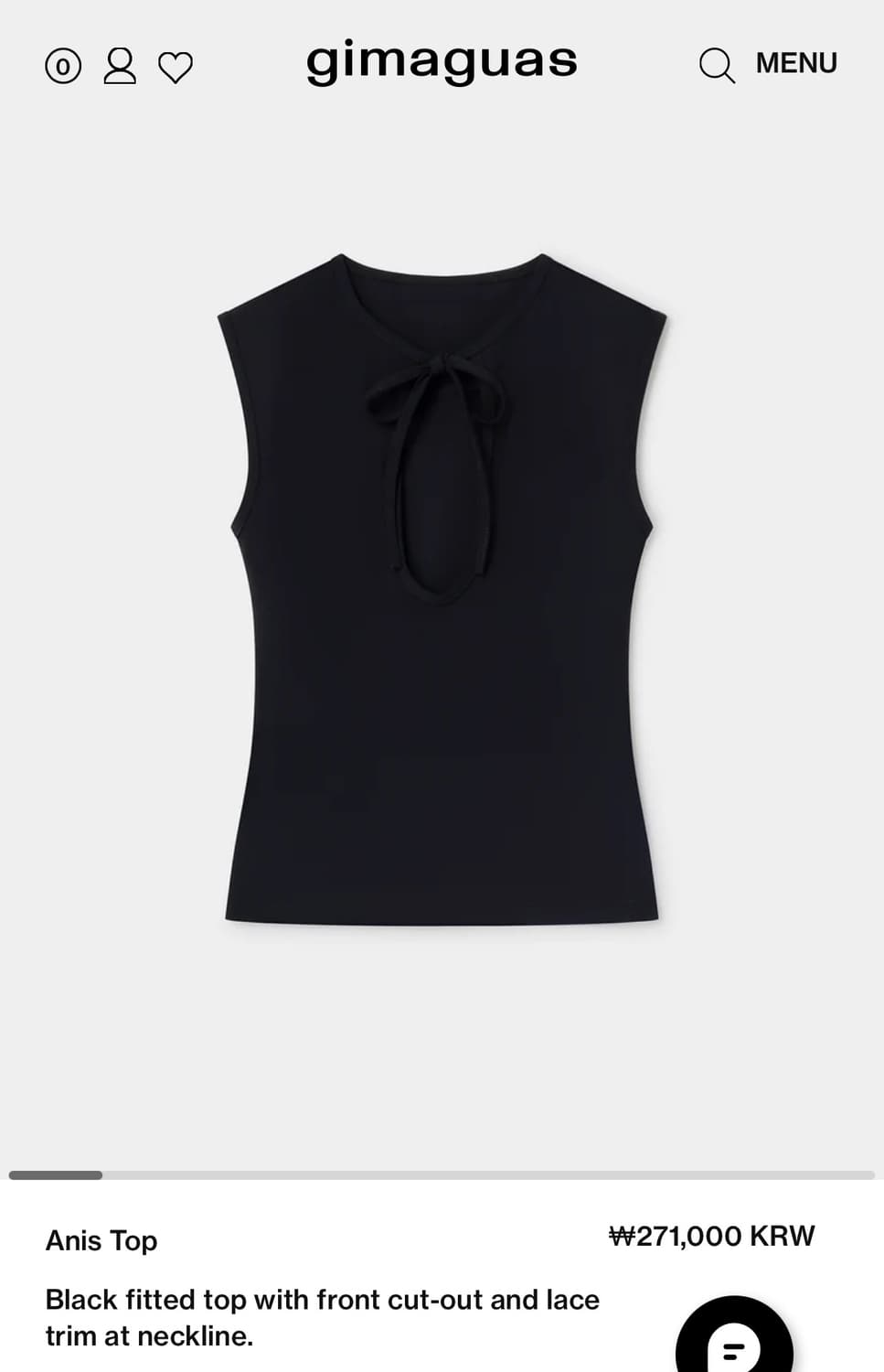 [S,M]기마구아스 Anis 슬리브리스 탑/블랙 상품이미지10