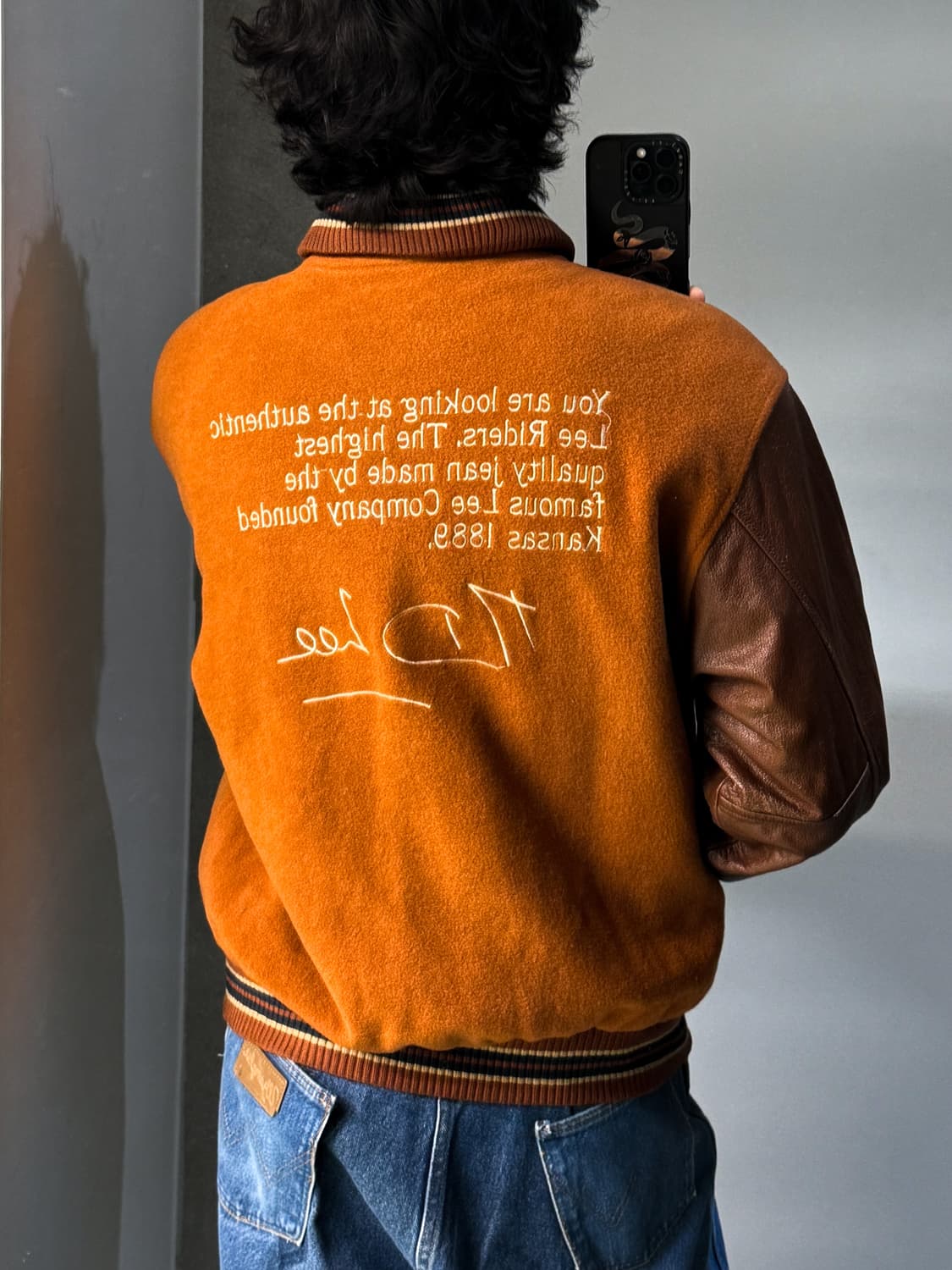 리 90’s 울 레더 바시티 자켓 상품이미지2