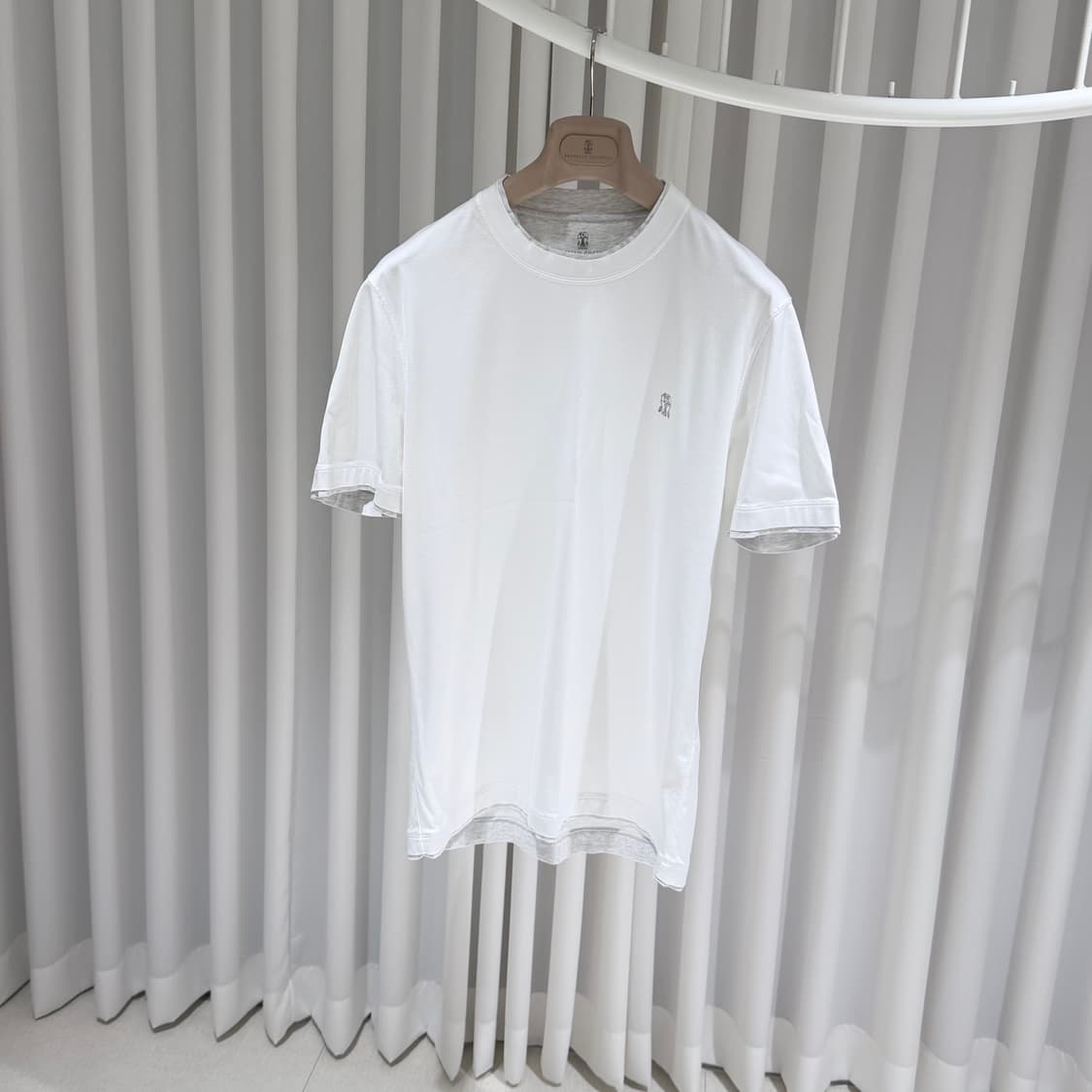 (A+/L) / 브루넬로 쿠치넬리 로고 레이어드 슬림핏 반팔 티셔츠 상품이미지2