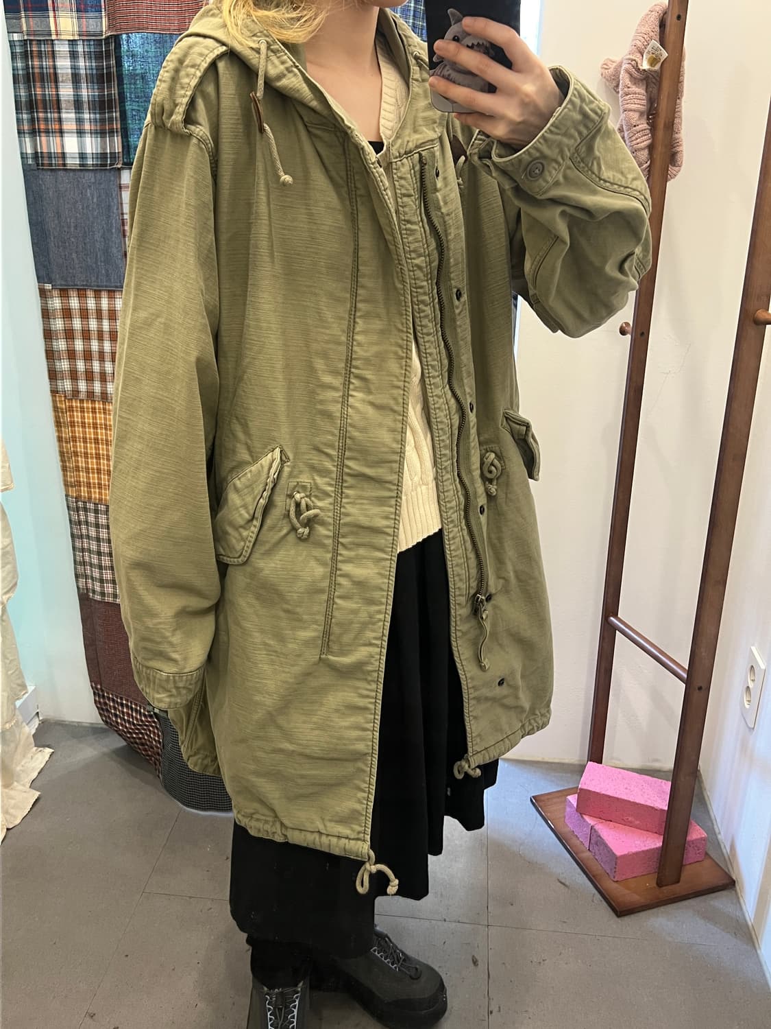 카키 오버 야상 자켓  상품이미지3