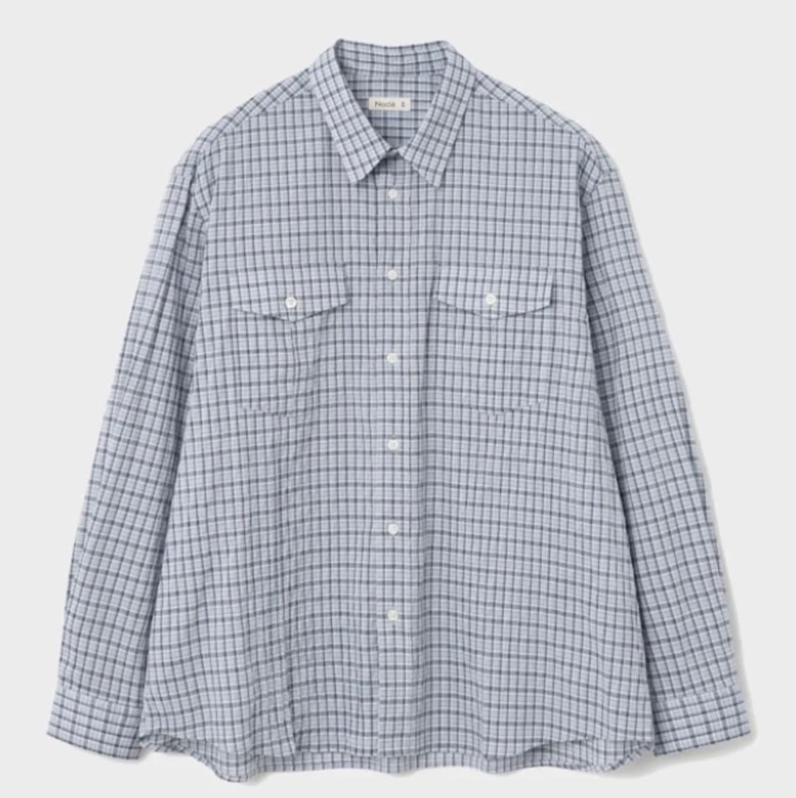 [판매] 노클(Noclé) 체크 워크 셔츠 블루 (3사이즈, 1회 착용) 상품이미지2