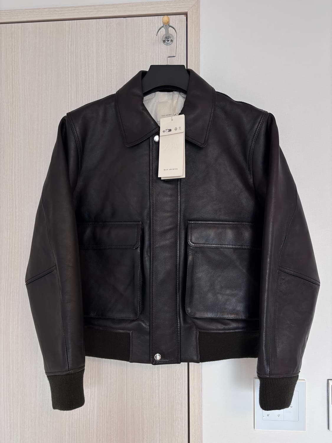 새상품) M 자라 A-2 카우 레더 빈티지 브라운 자켓 상품이미지1
