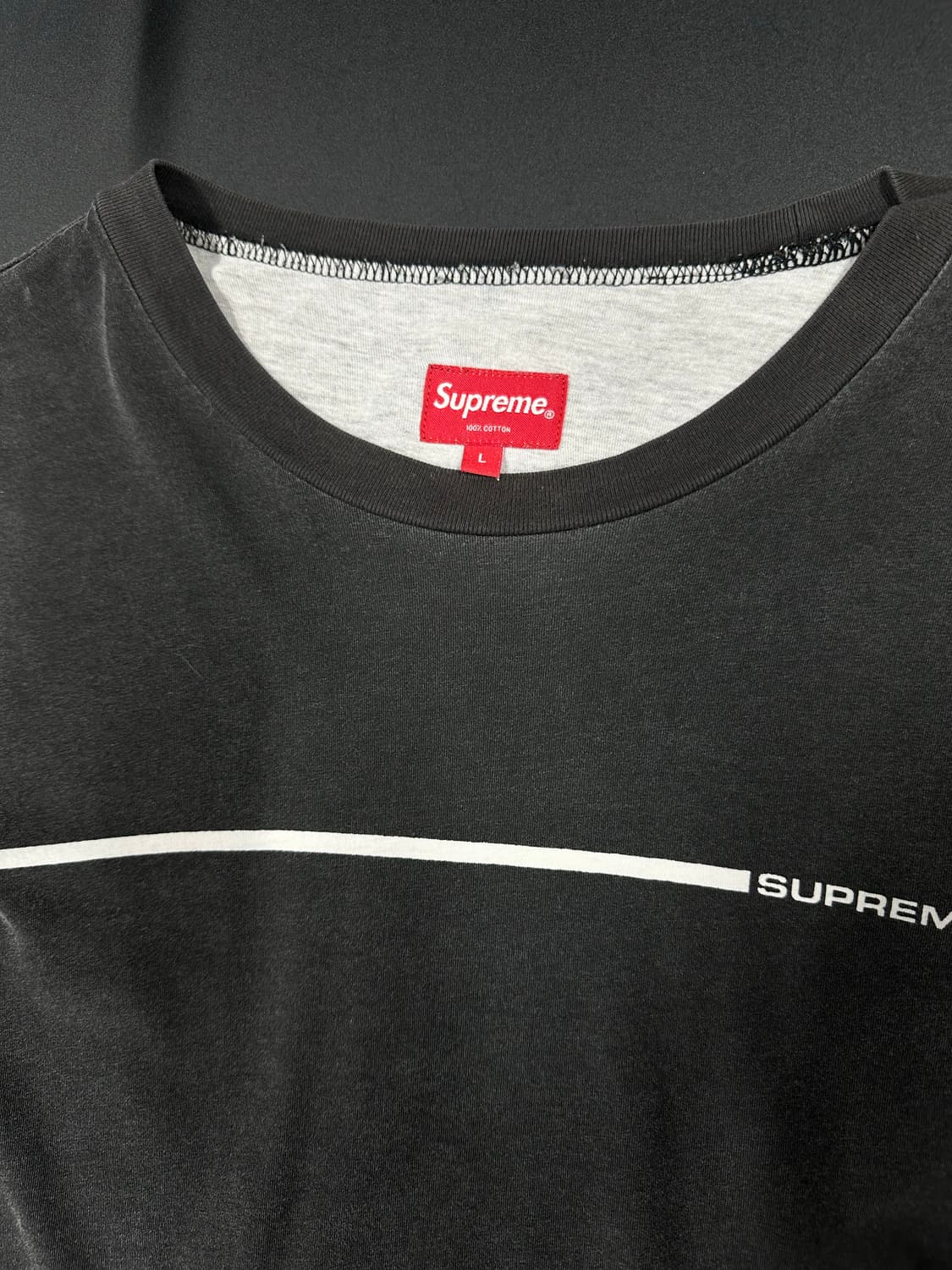 슈프림 블랙 워시드 긴팔 블랙 롱 슬리브 상품이미지4