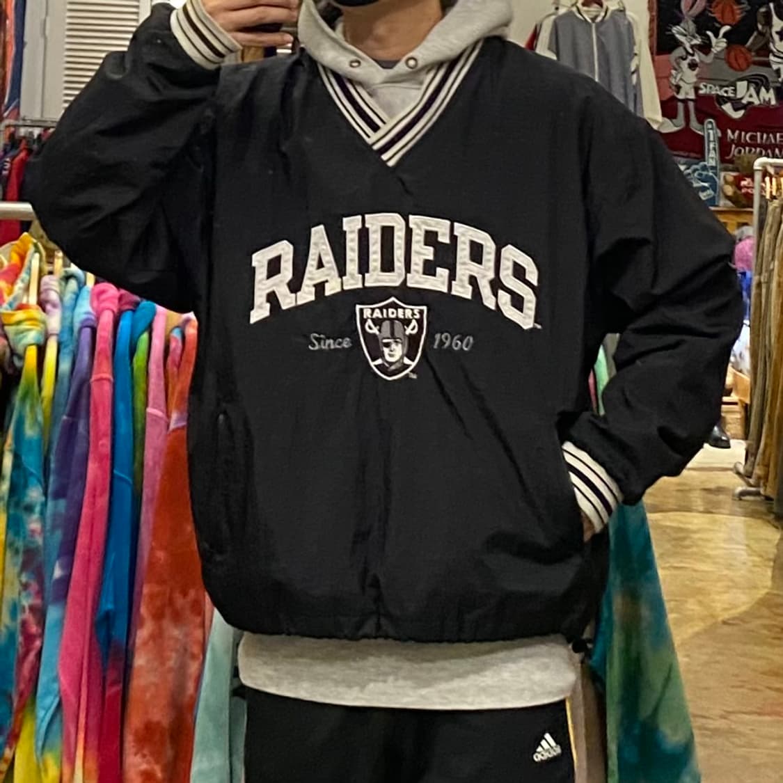 90s USA 챔피온 NFL 레이더스 풀오버 바람막이 상품이미지2