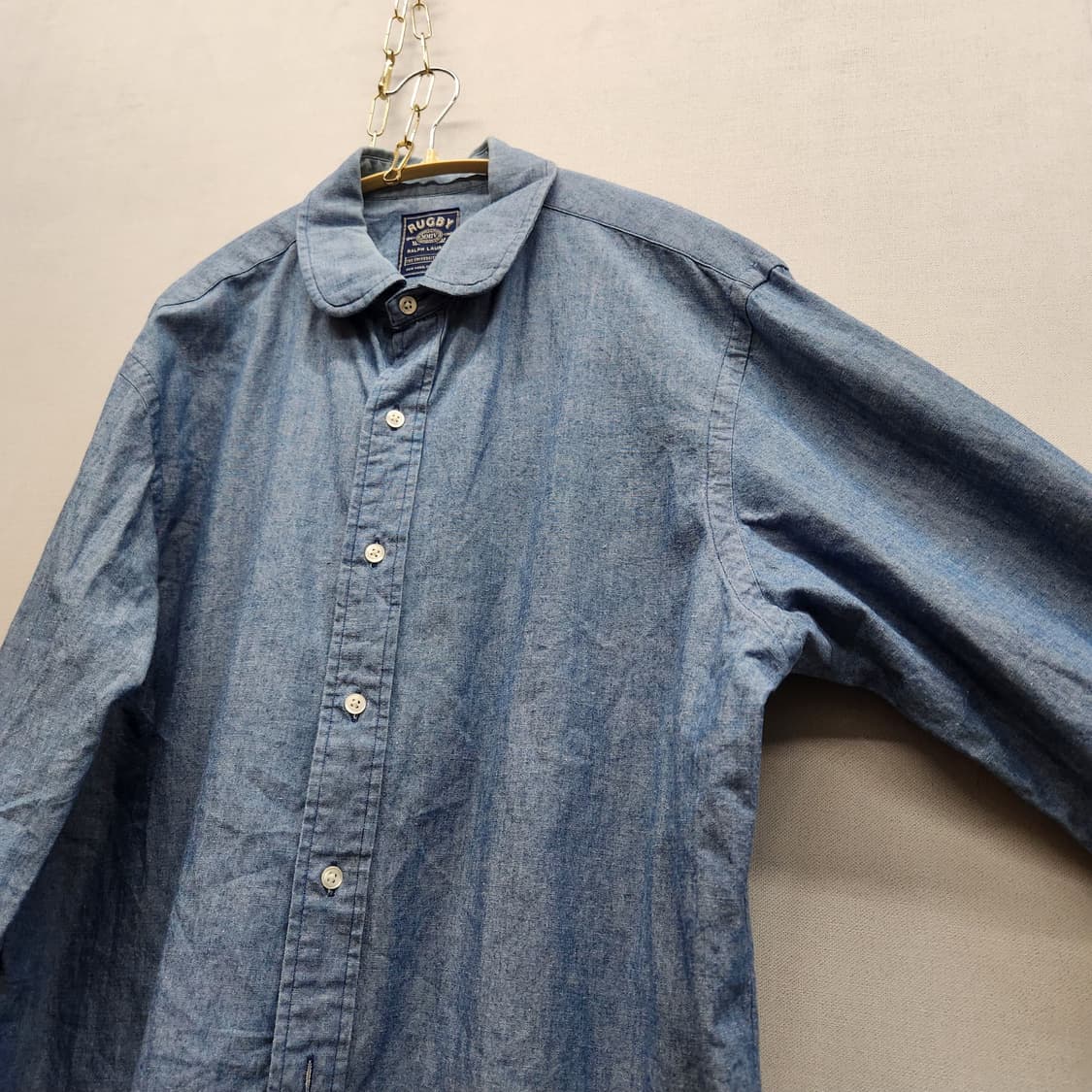 희귀) 폴로 럭비 랄프로렌 샴브레이 셔츠 XL 상품이미지3