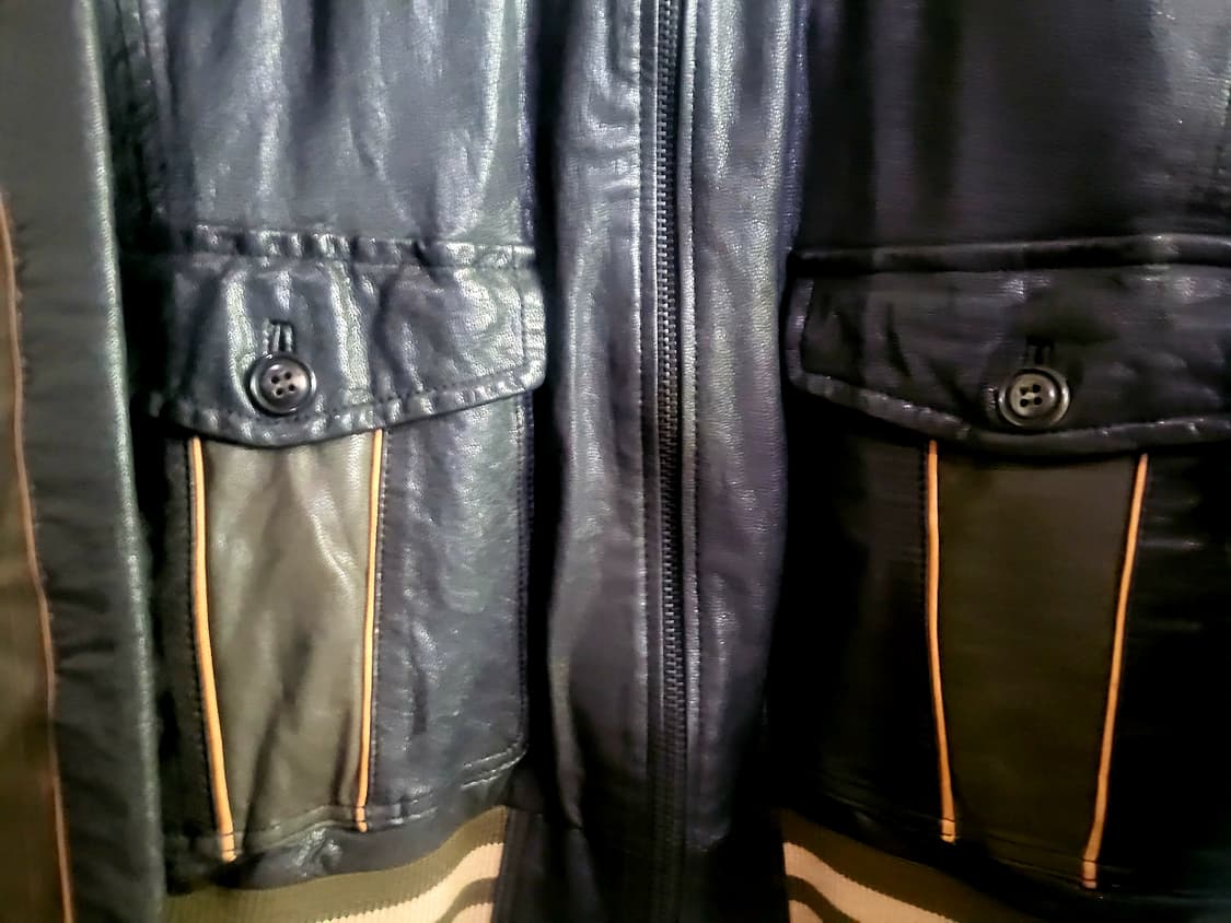 [미착용  새상품] 옴부르노  양가죽 항공 봄버 레더자켓 상품이미지4