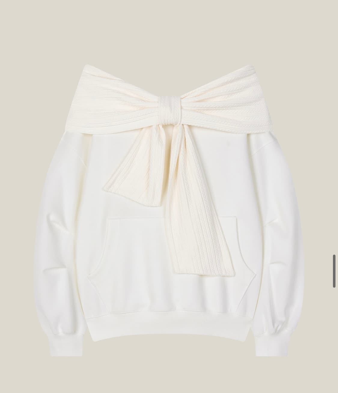 새상품) 더티스 투웨이 오프숄더 리본후드 아이보리  상품이미지2