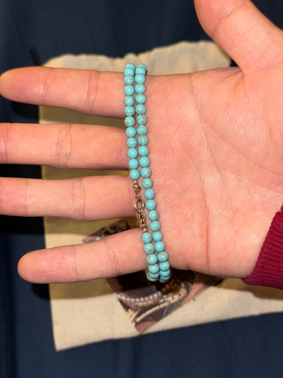 아르포파리 터키석 비즈 목걸이 (51cm) 상품이미지2