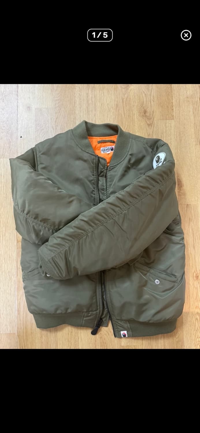 베이싱 에이프 카키색 항공점퍼 L 상품이미지1