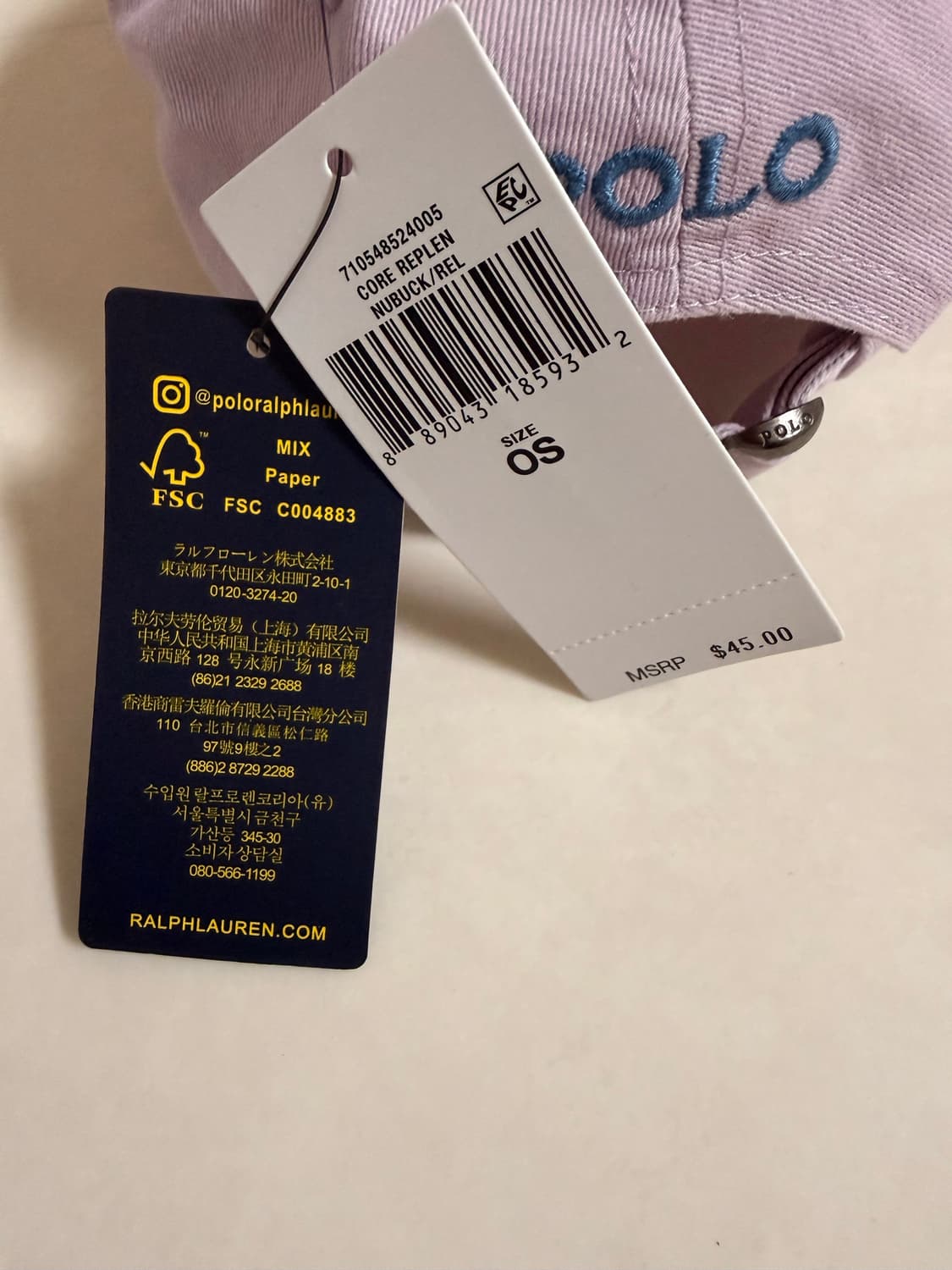 폴로 랄프로렌 모자 (연보라)(새상품) 상품이미지3