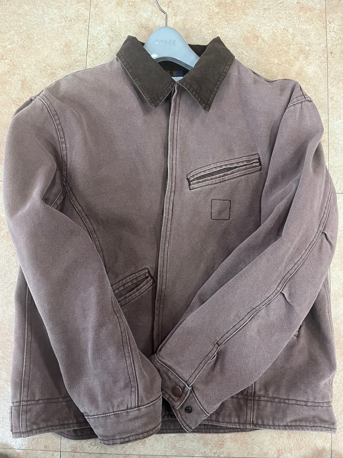 새상품급 L) 에스피오나지 캔버스 블루종 워크자켓 버건디  상품이미지5