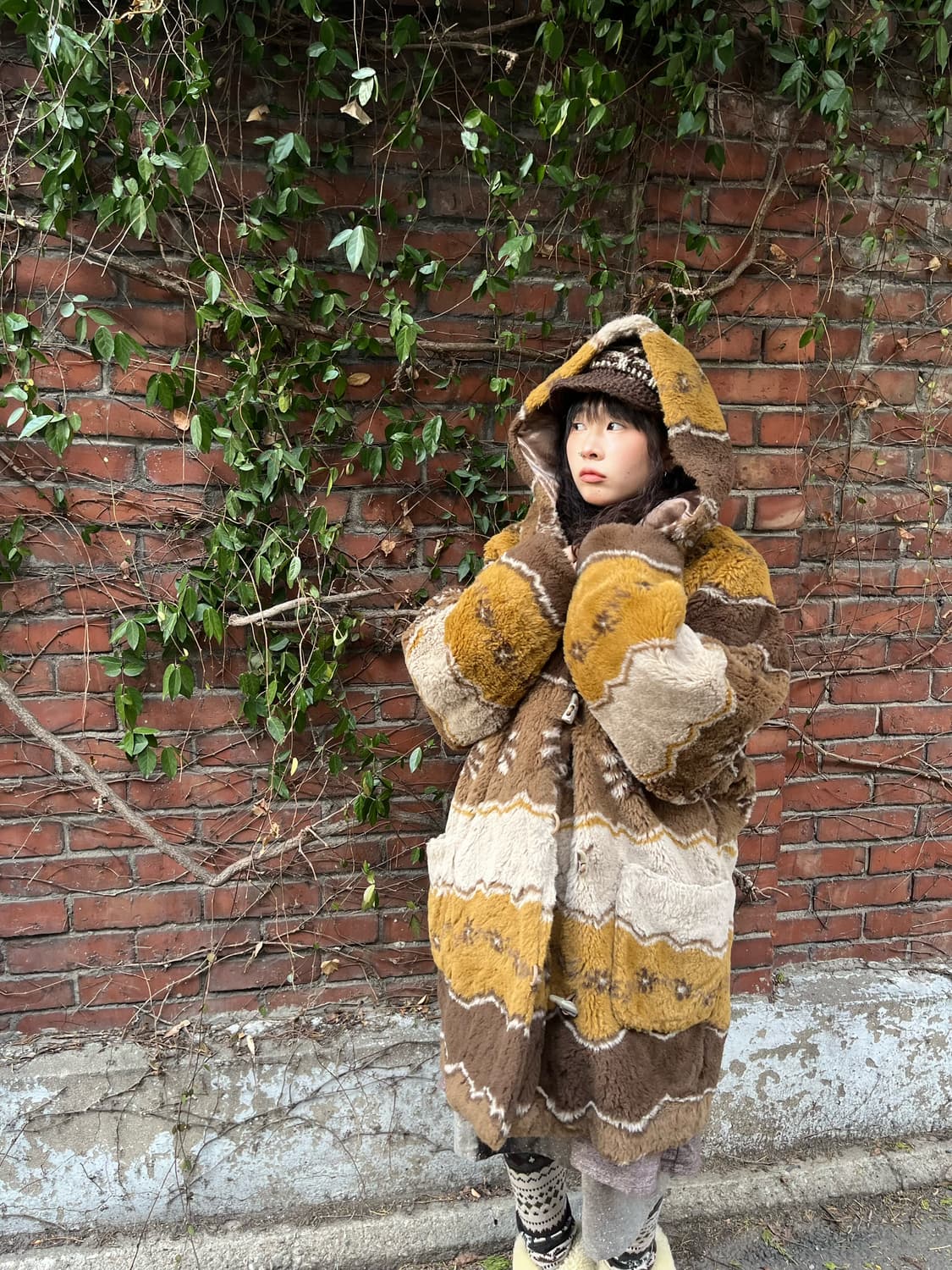 겨울 히피 에코 퍼 코트 상품이미지1