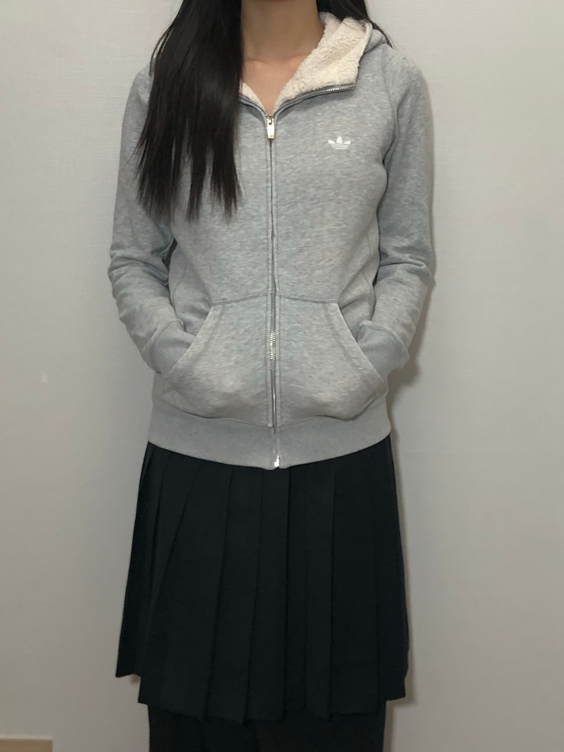 빈티지 아디다스 그레이 파이어버드 후드집업 상품이미지1