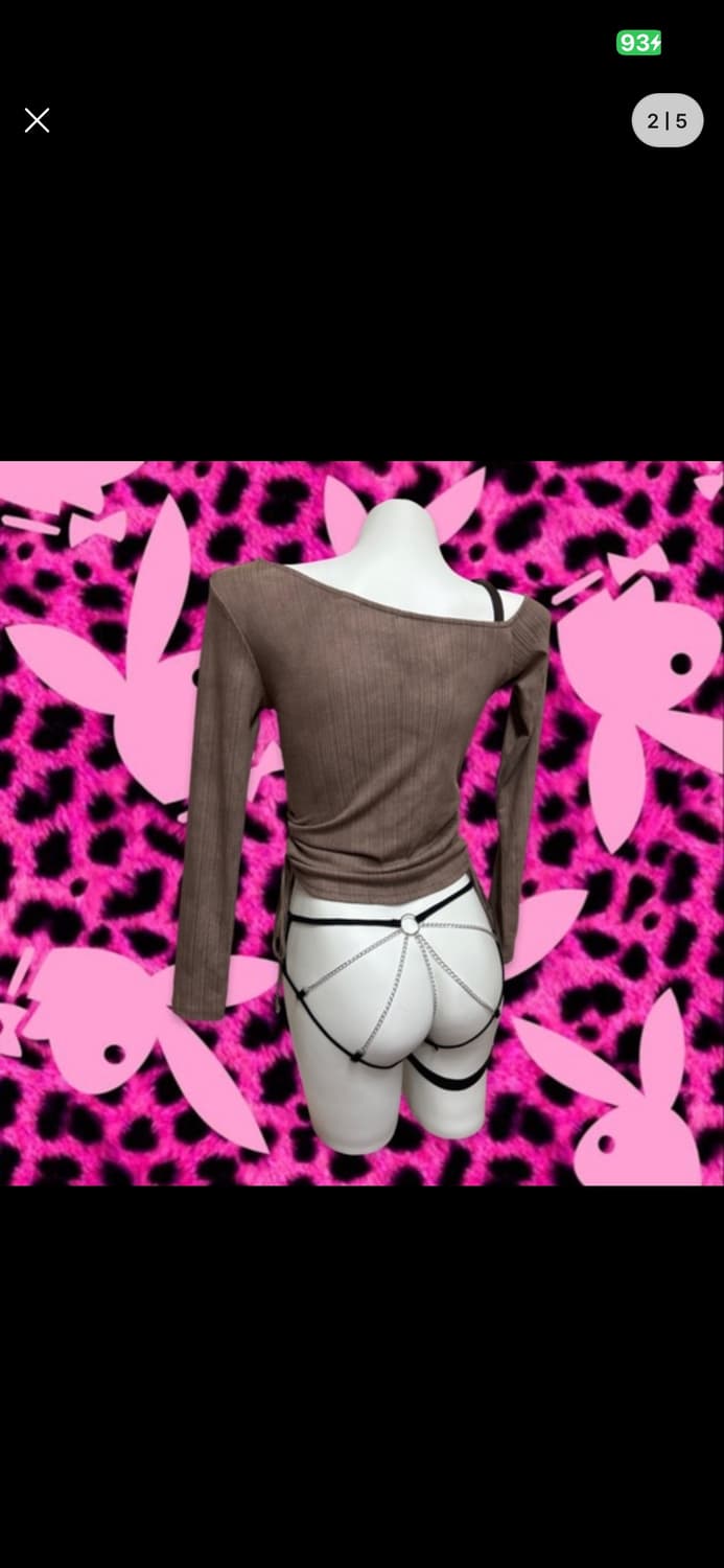 어깨 한쪽 오프숄더 벨티드 그런지 탑 상품이미지2