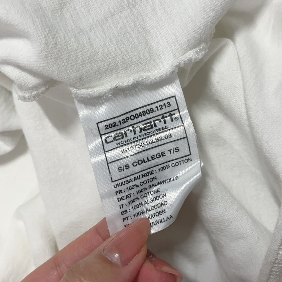 [정품] 칼하트 아이보리 네이비 일자로고 반팔티 [ S ] 상품이미지6
