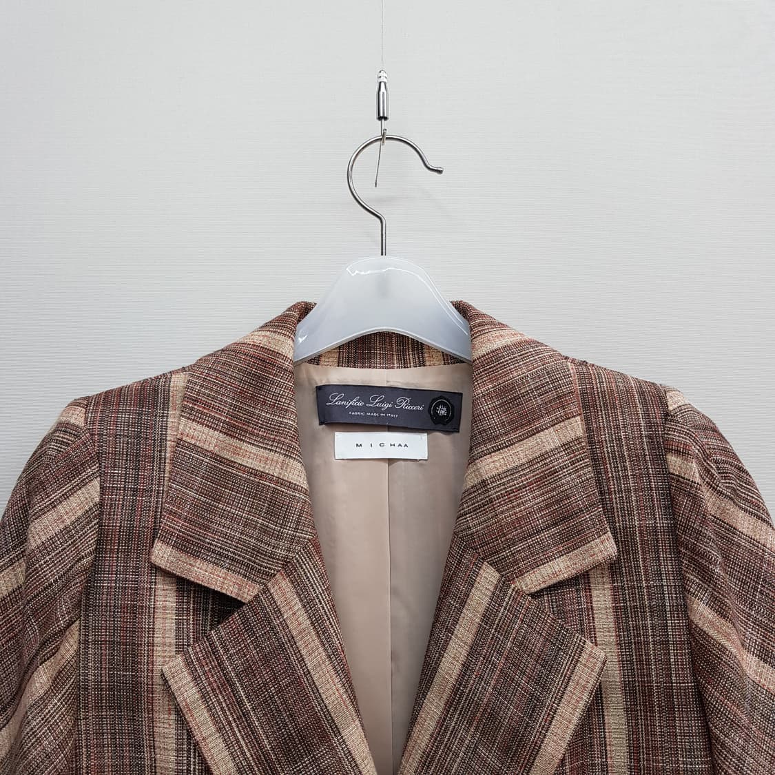 미샤 MICHAA 2022 체크 테일러드 자켓 85-97-160사이즈 상품이미지2