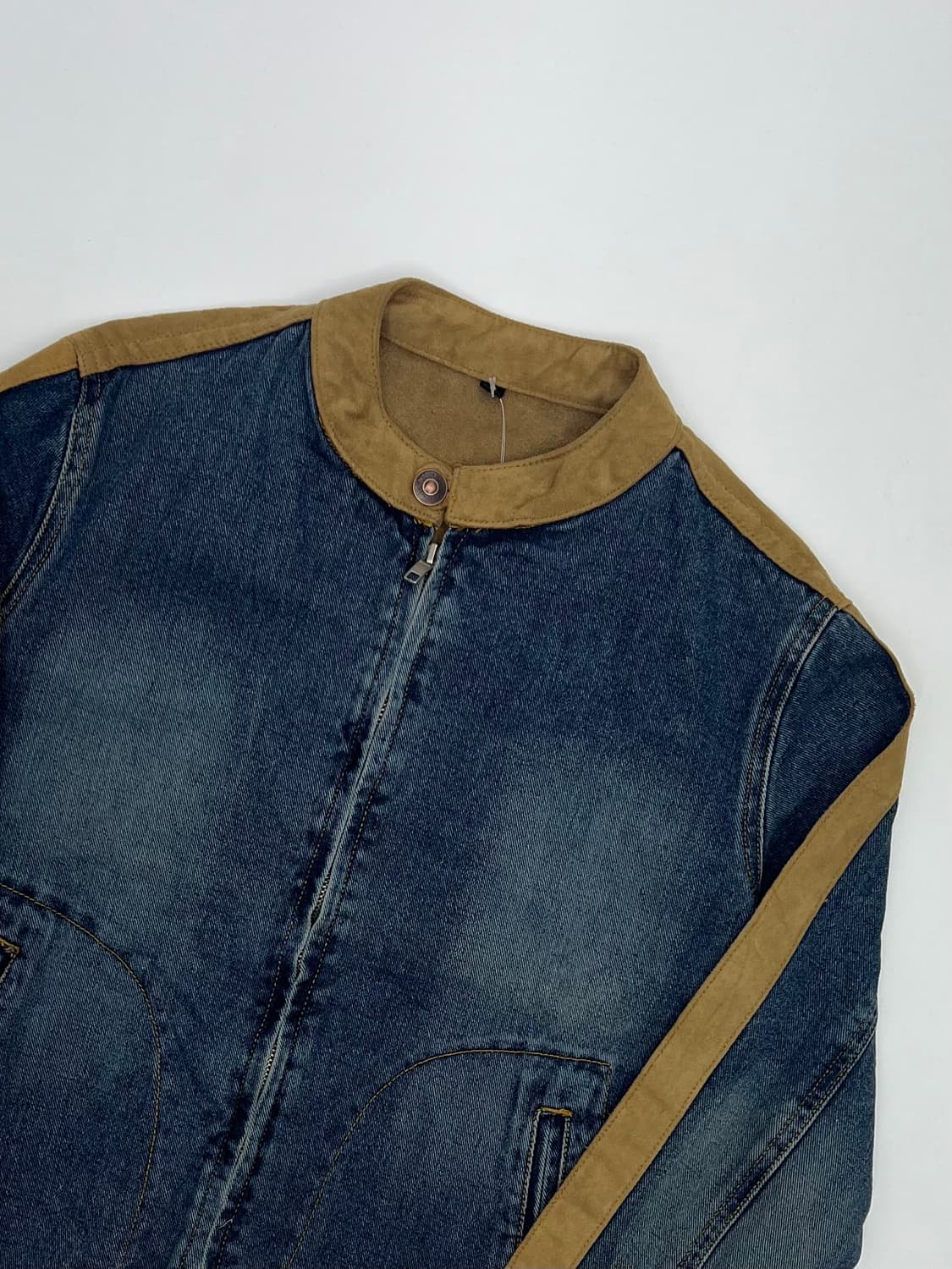 빈티지 스웨이드 디테일 데님자켓 상품이미지2