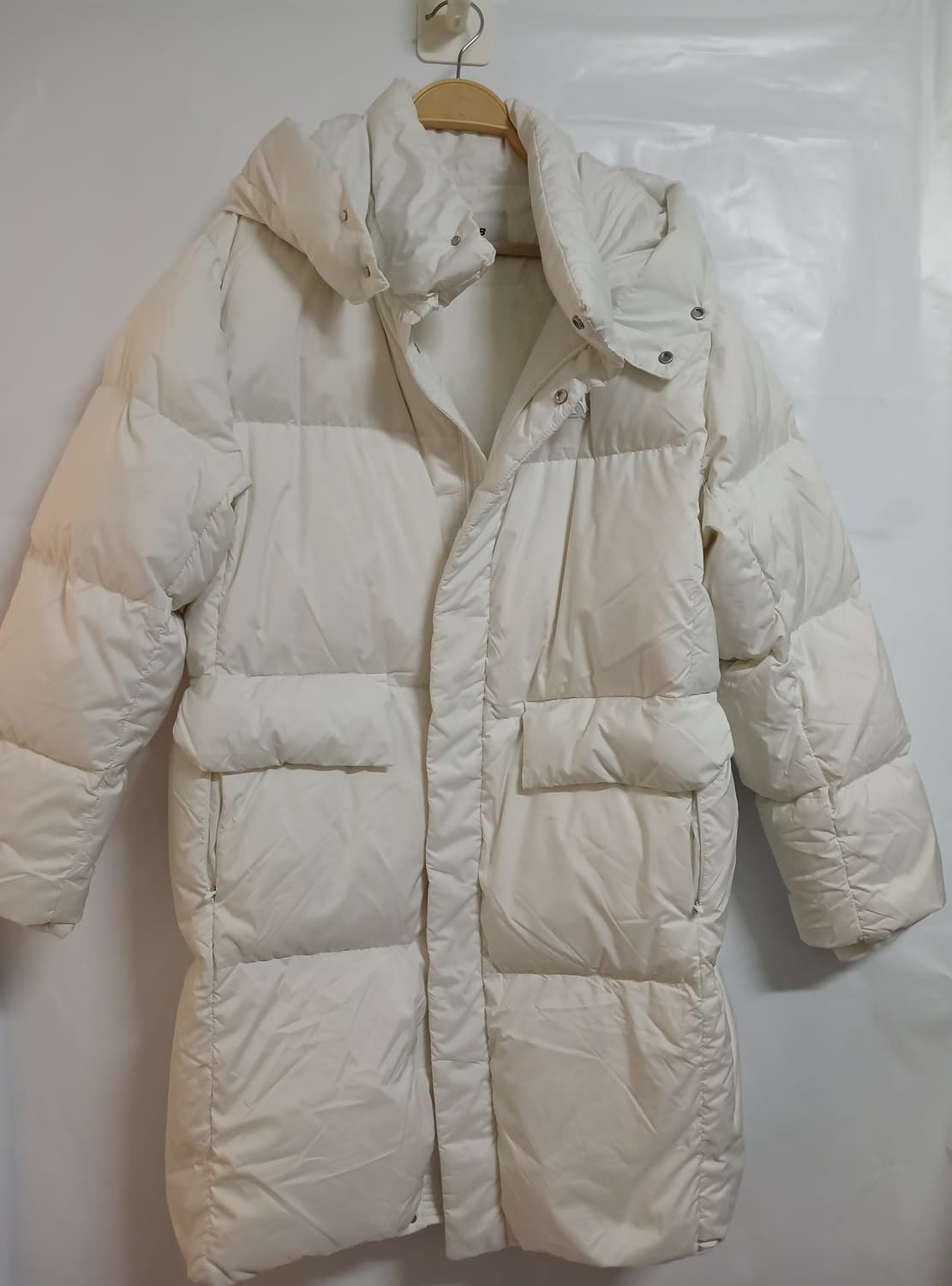 (160,95)MLB 뉴욕양키즈 롱패딩 화이트 상품이미지1