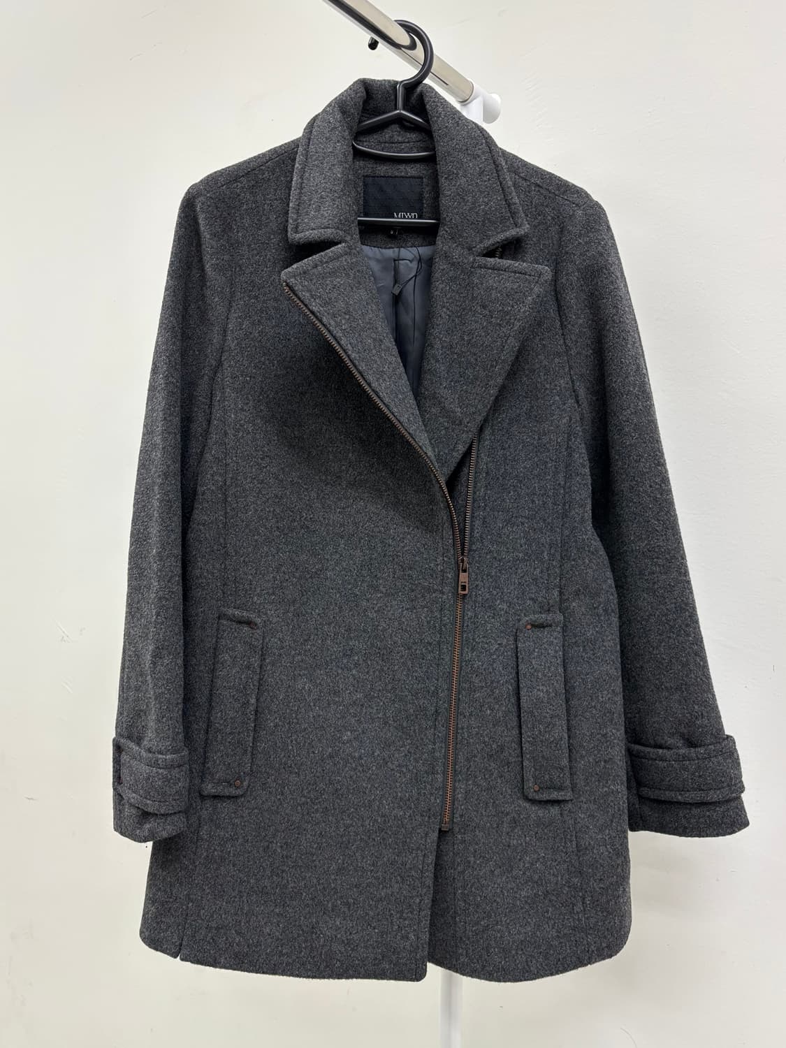 빈티지 차콜 하프 코트 상품이미지10