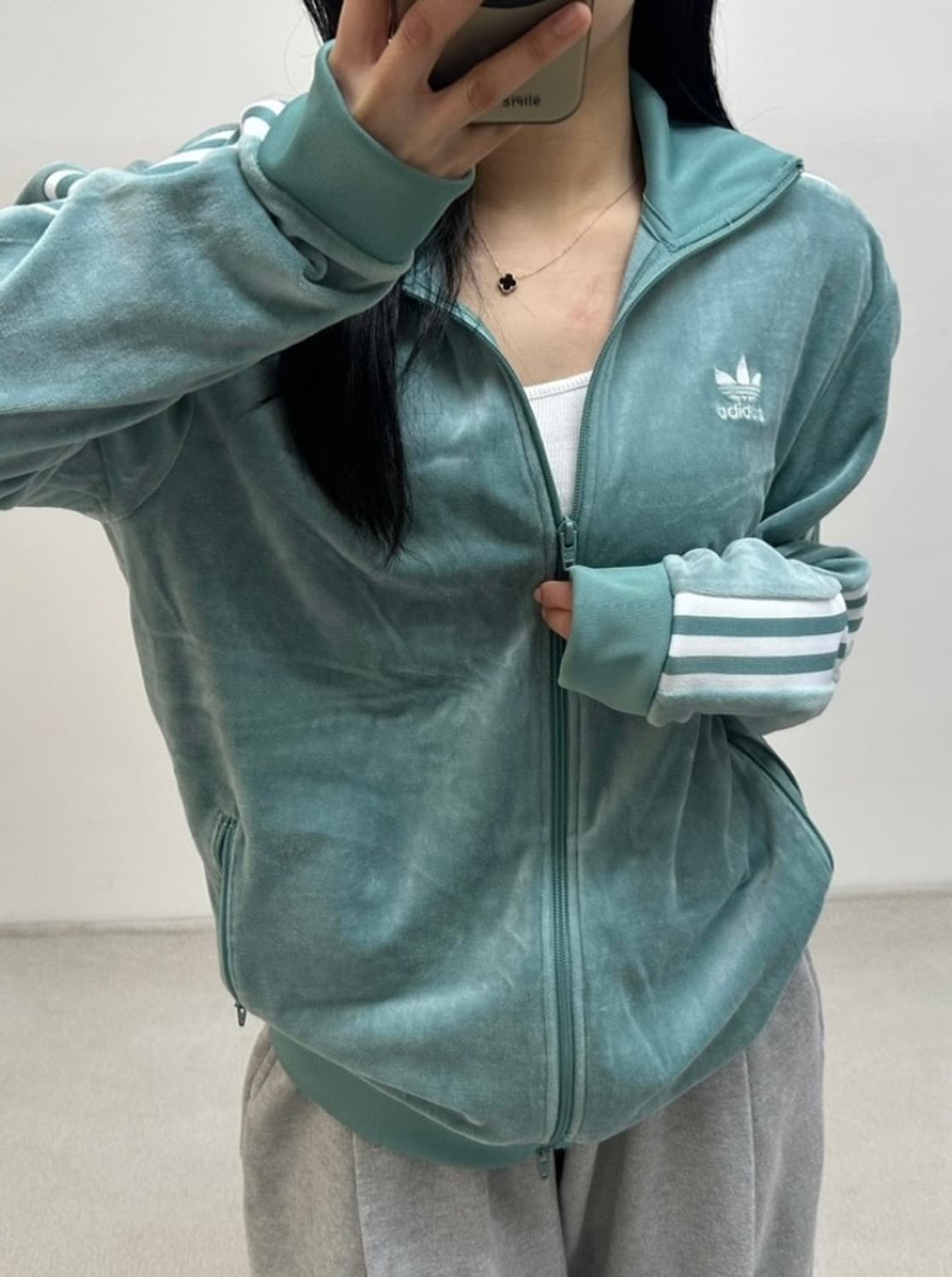 [극희귀] 아디다스 대장 벨벳 투웨이 민트 카키 올리브 져지 상품이미지1