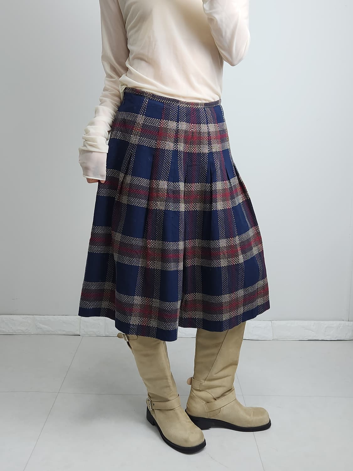 (yorkland)체크 플리츠 스커트 상품이미지5