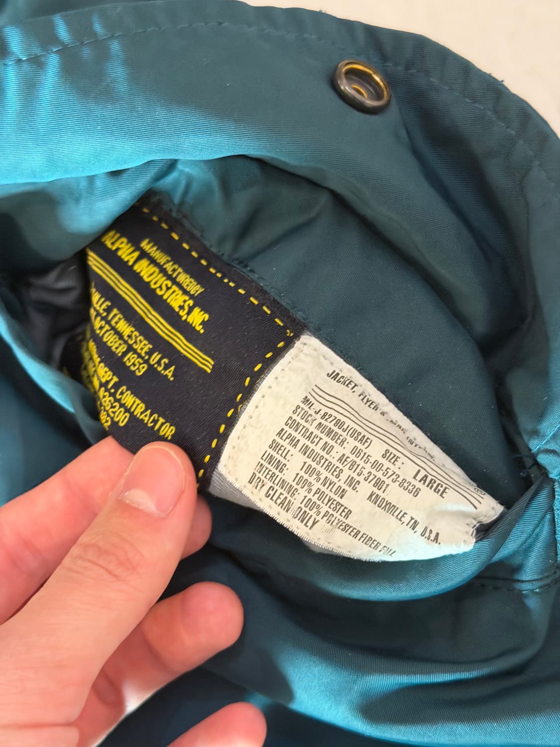 알파인더스트리 MA-1 봄버자켓 청록색 상품이미지5