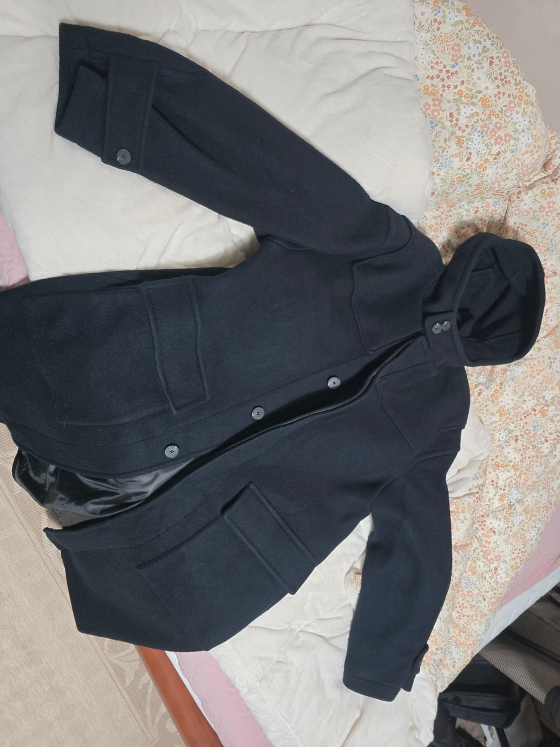 세븐피겨스 후드 더플 코트 다크네이비 L 상품이미지5