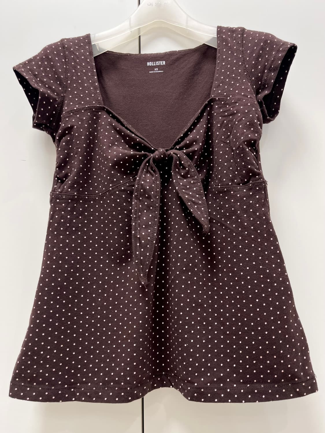 홀리스터 베이비돌 탑 브라운 땡땡이 babydoll 상품이미지2