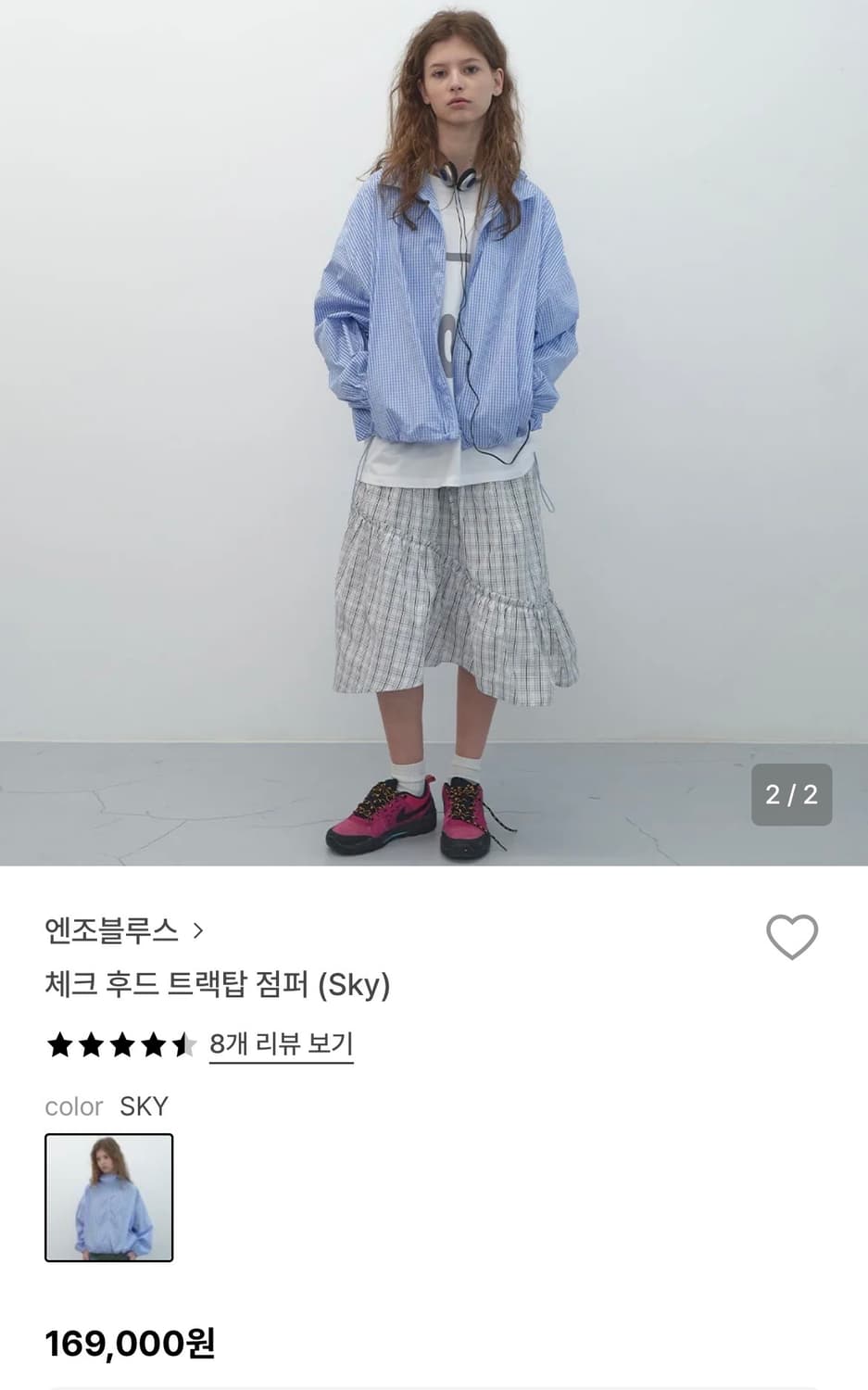 엔조블루스 체크 후드 트랙탑 점퍼 상품이미지1