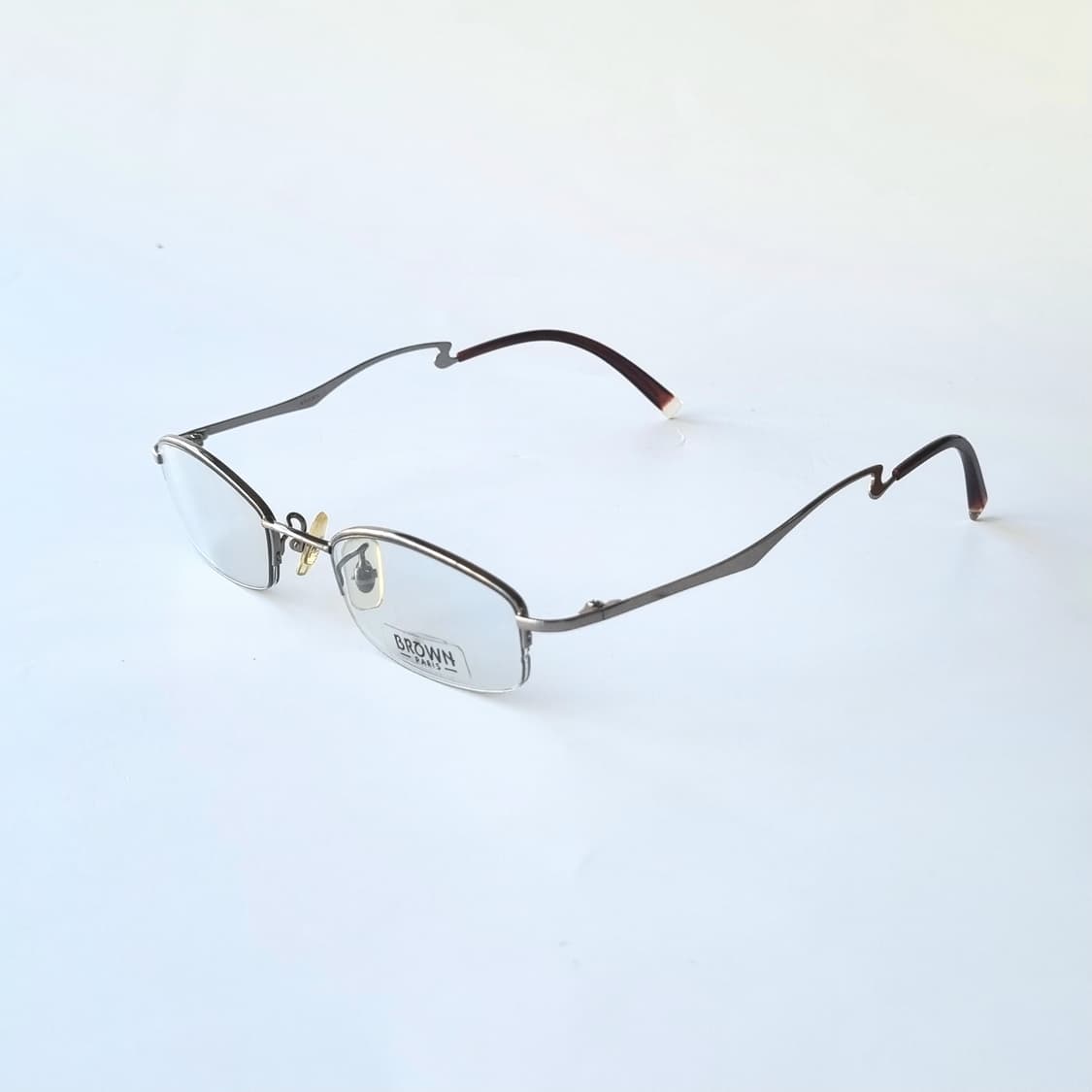 데드스탁 희귀/빈티지 지그재그 템플 오벌 반무테 안경 749 상품이미지3