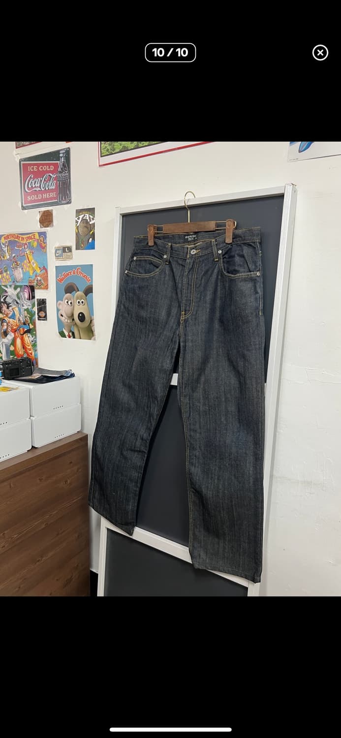 STUSSY 스투시 백로고 흑청 생지데님 36사이즈 상품이미지10