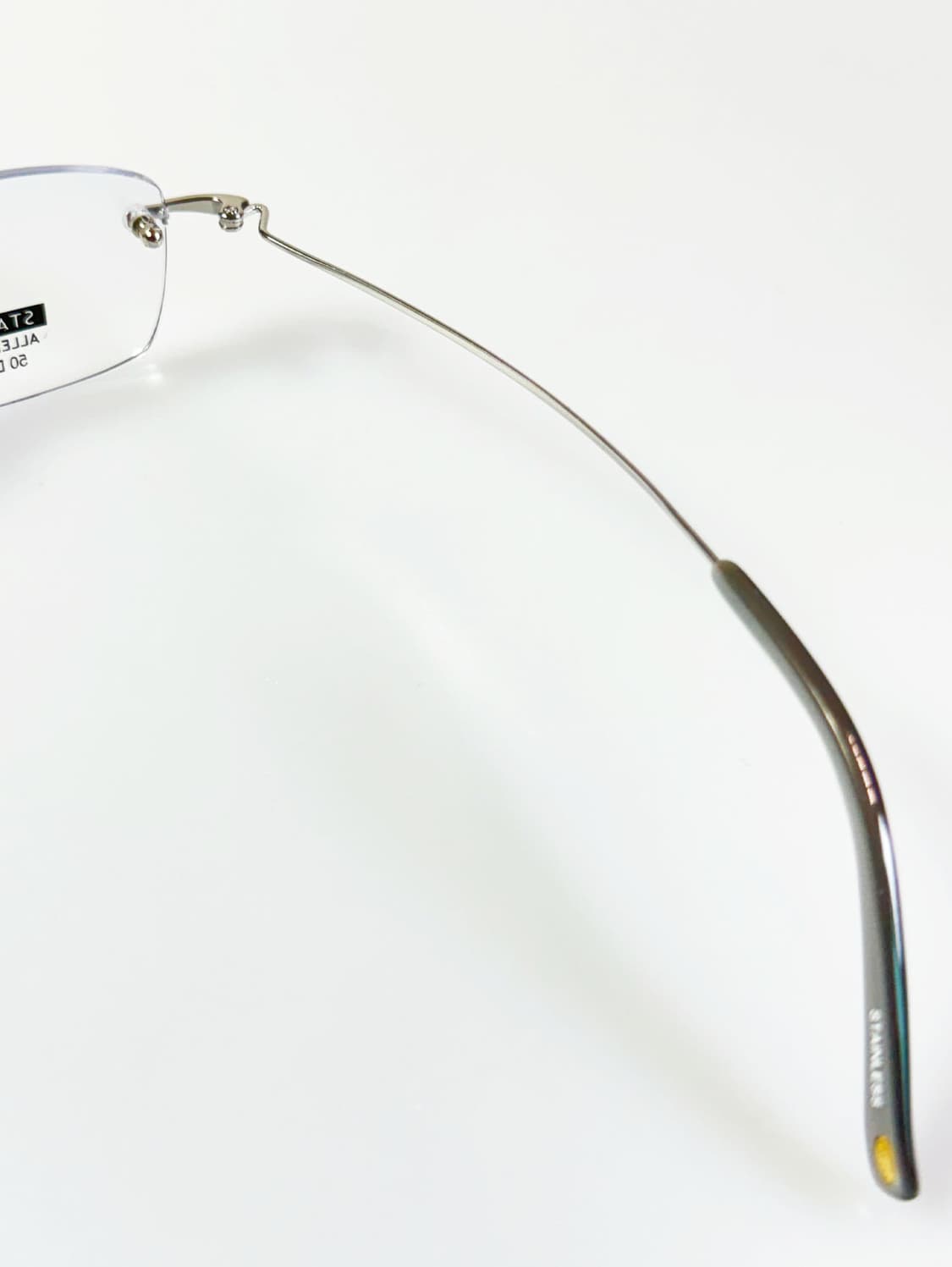 90s KALEIDO 실버 무테 스퀘어 메탈 빈티지 안경 상품이미지6