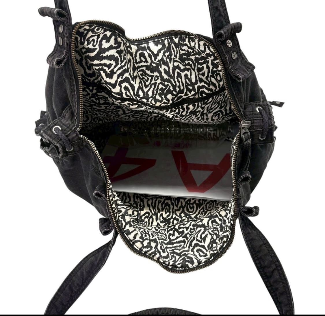 디젤 블랙 코튼 토트백 디젤가방 y2k 갸루가방 상품이미지4