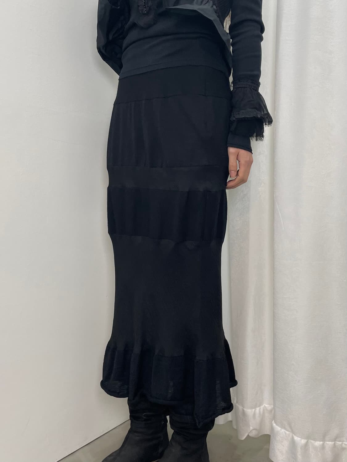 Comme des Garcons 블랙 롱 스커트 AD2000 상품이미지1