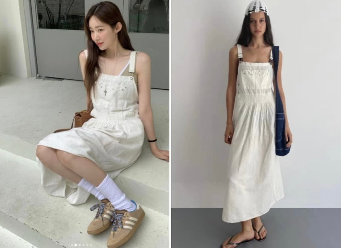 구해요) 기마구아스 dungaree dress 화이트 컬러 S사이즈 상품이미지1