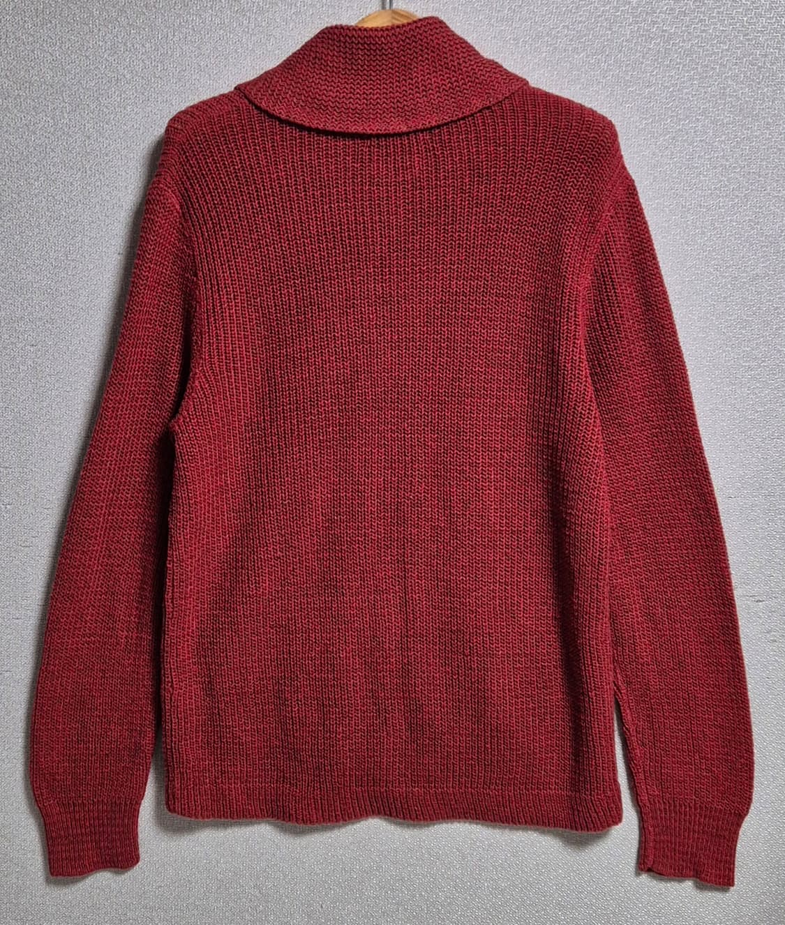 L (100) RRL 폴로 더블알엘 숄카라 레드 니트 가디건 상품이미지2