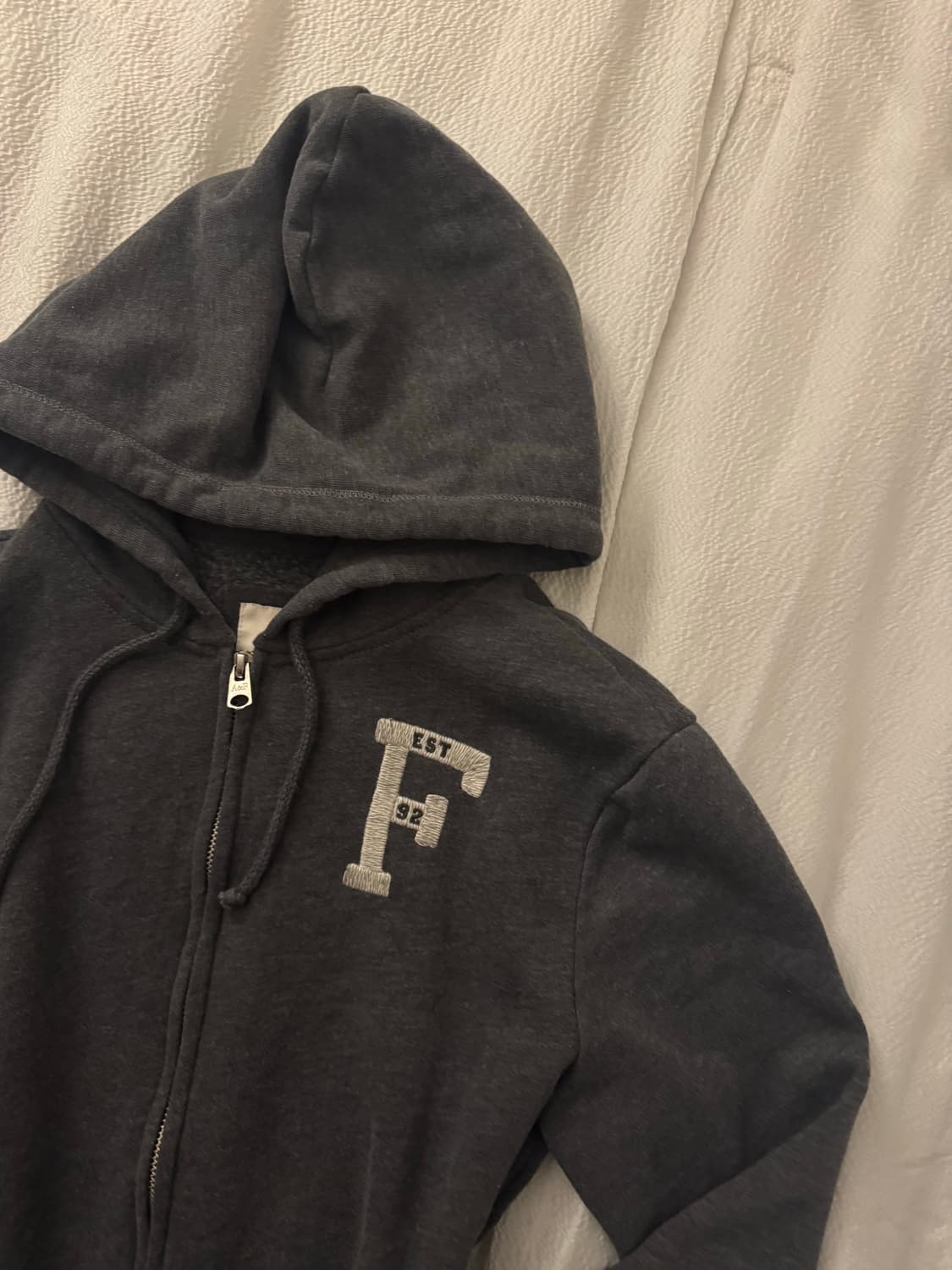 아베크롬비 그레이 + 화이트패치 후드집업 상품이미지2