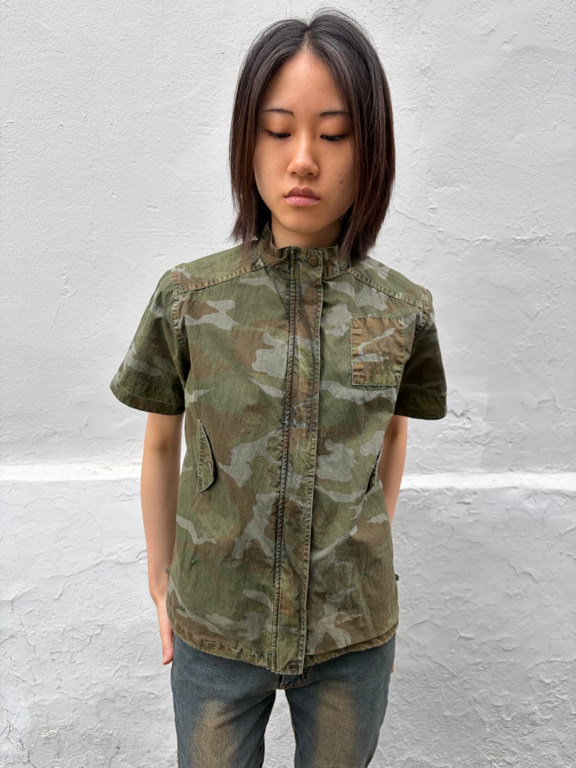 카모 반팔 집업 자켓 S 상품이미지5