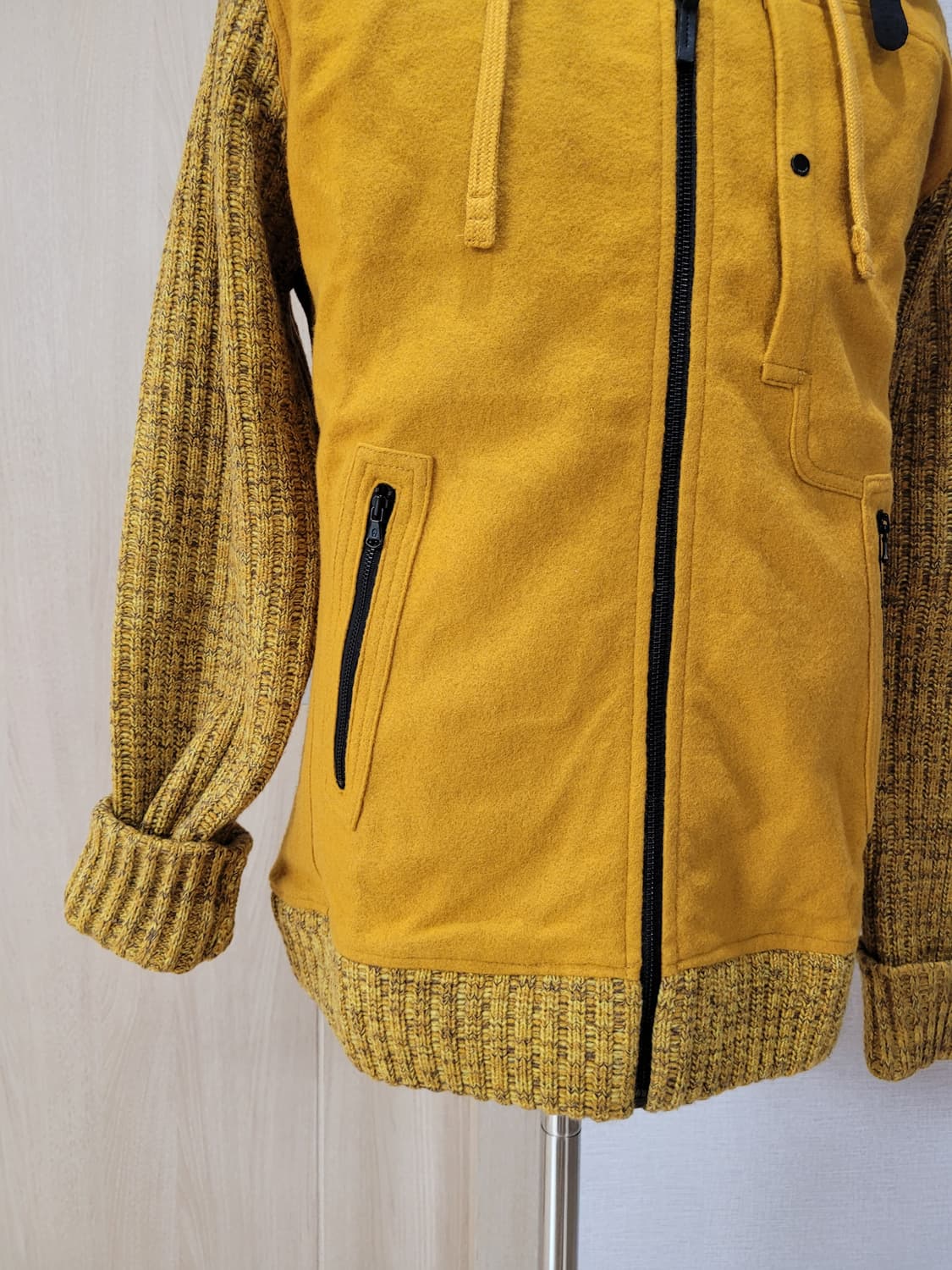 켈번 KELBURN 남자 모직 니트 후드 자켓 105 오렌지 상품이미지3