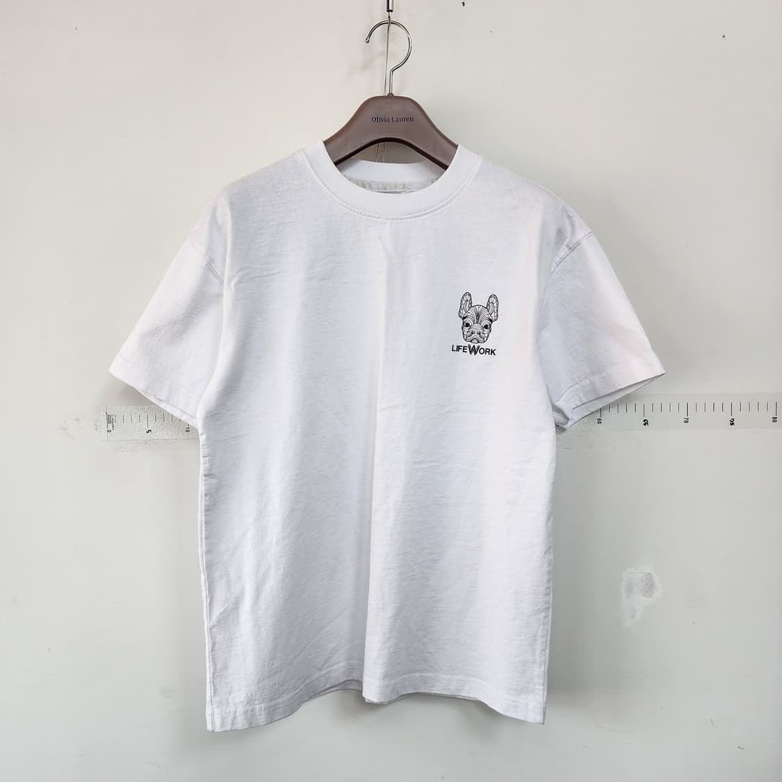 라이프워크 불독 반팔 티셔츠 화이트 상품이미지1