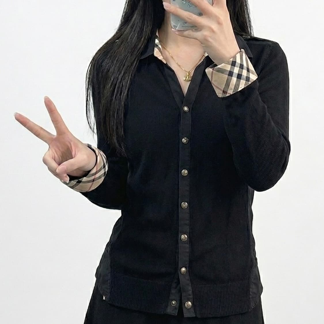 (1) 버버리 y2k 니트 가디건 상품이미지1